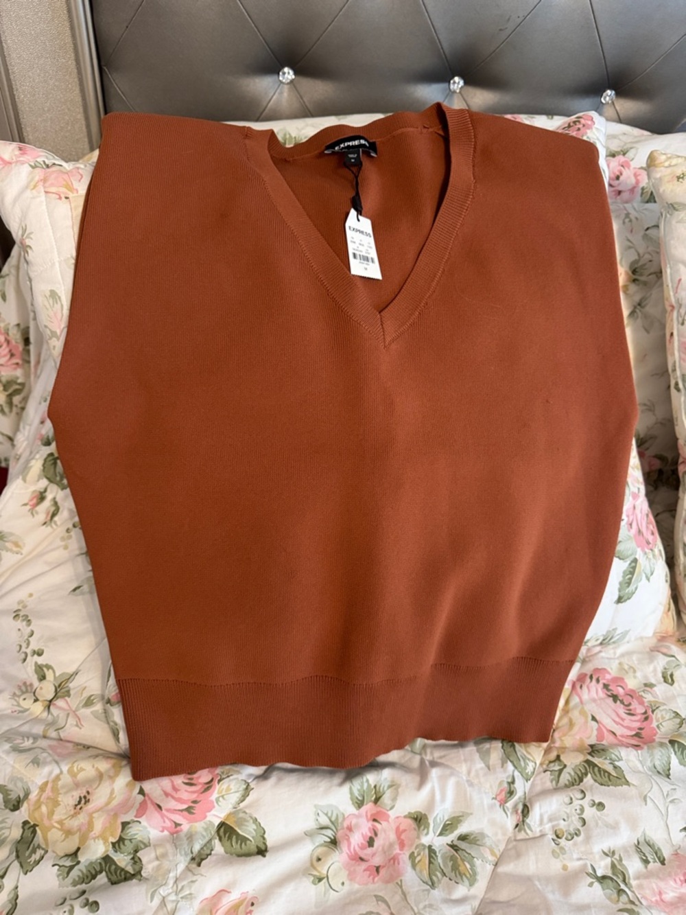 Express Women’s Rust V-Neck Sweater Tank